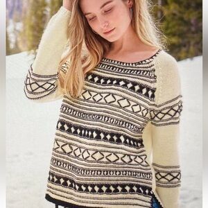 Sundance Womens Delaney Pullover Sweater Embroidered Lambswool Blend Cozy Boho